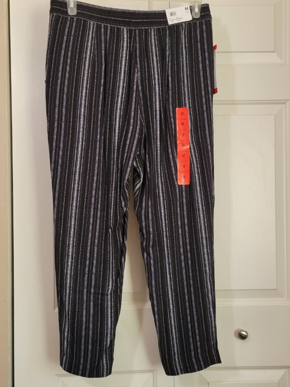 ✨ NWT Jessica Simpson Cadie Crop Palazzo Pants – Black Stripe (Size M) ✨ - Picture 3 of 15